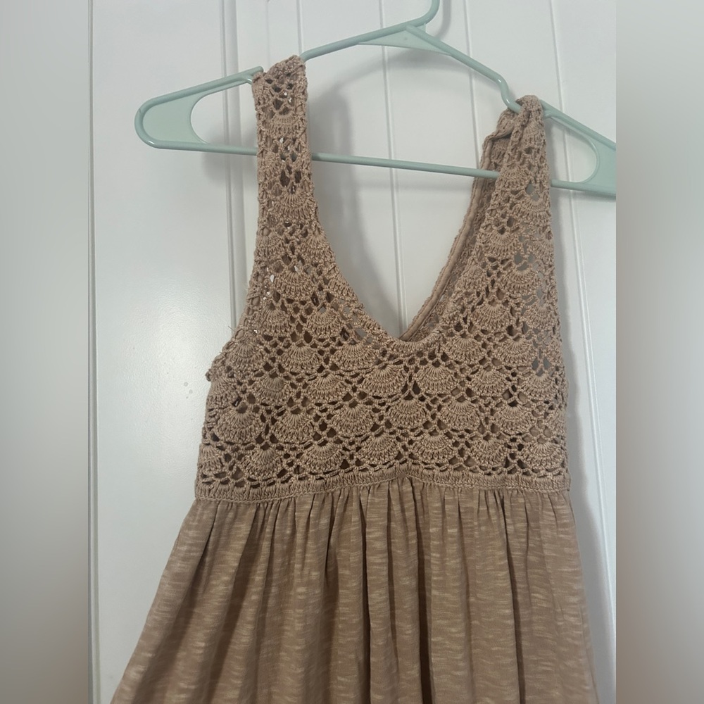 Tan Sleeveless Maxi Dress with Seashell Detail - Picture 3 of 5